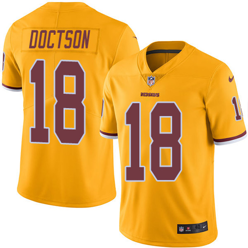 Men's Elite Josh Doctson Nike Jersey Gold - #18 Rush NFL Washington Redskins